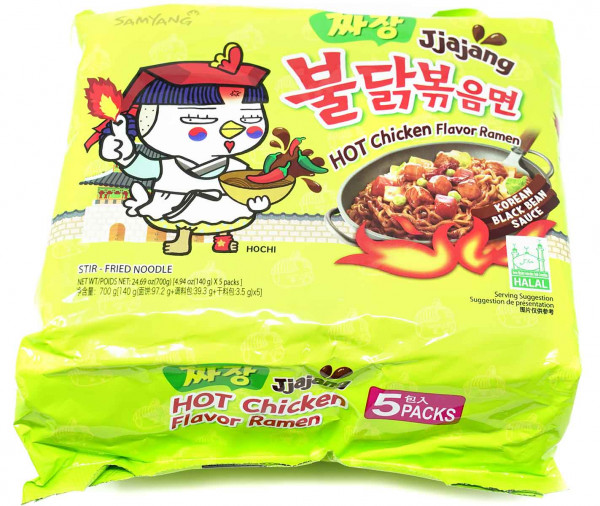 Samyang Hot Chicken Ramen Jjajang, 5x 140 g