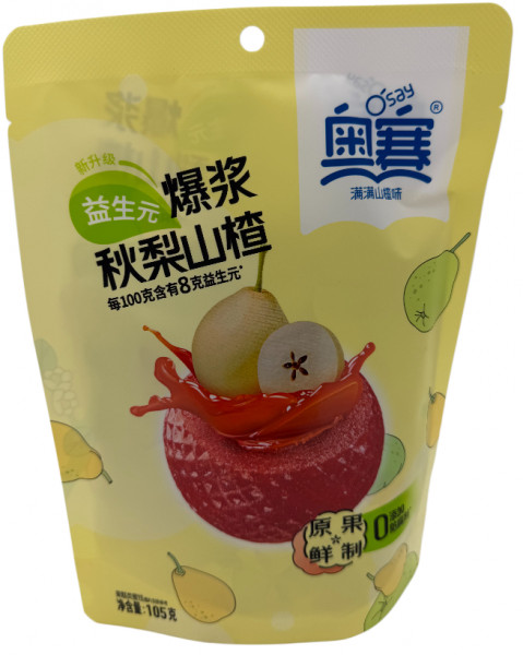 Weiches Bonbon gefüllt mit Weißdorn und Birne, 105 g