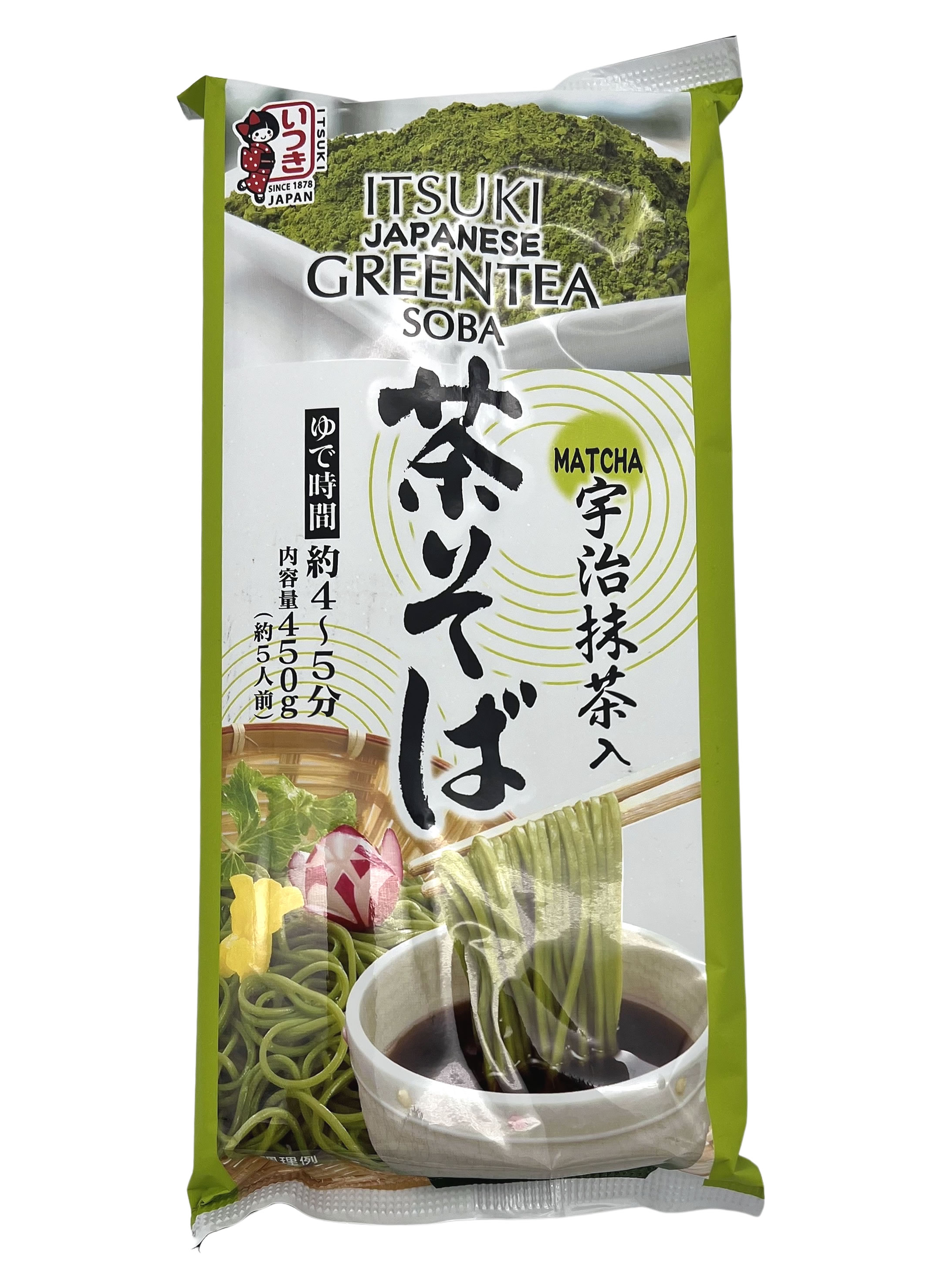Buchweizennudeln Soba Grüner Tee, 450 g