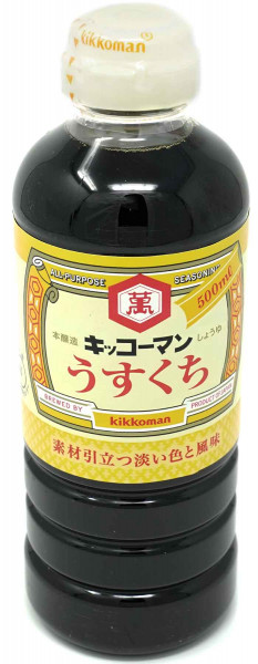 KIKKOMAN helle Sojasauce Usukuchi Shoyu, 500 ml
