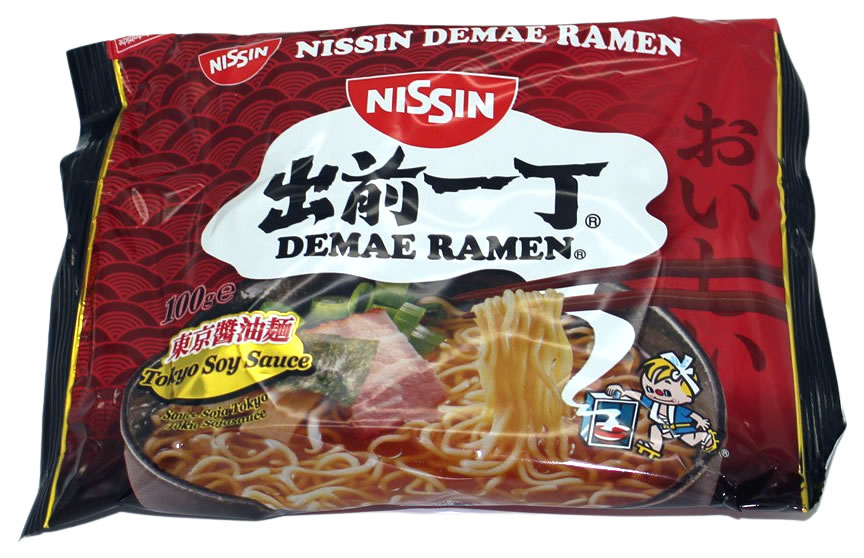 Nissin Demae Ramen Sojasauce Instant Nudelsuppe, 100 g