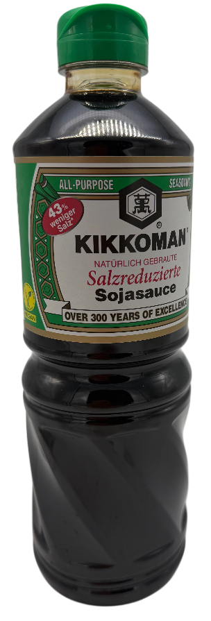 Kikkoman Natürlich Gebraute Salzreduzierte Sojasauce, 1 L