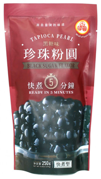 WuFuYuan Tapiokaperlen schwarz, 250 g