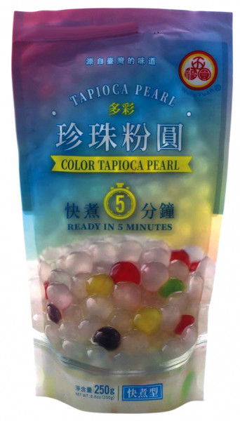 WuFuYuan Tapiokaperlen bunt, 250 g