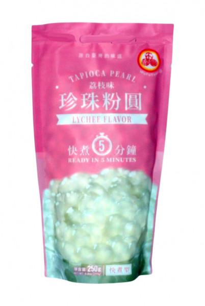 Tapioka-Perlen Litschi Geschmack, 250 g