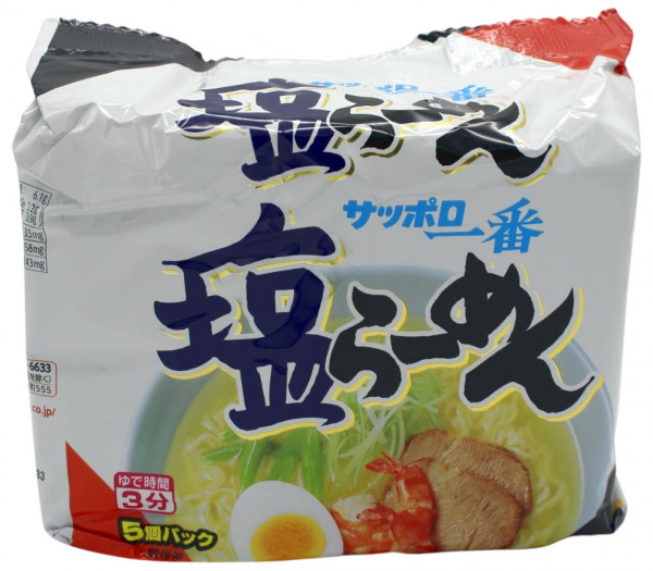 Sapporo Ichiban Ramen Nudeln Shio, 5 Beutel je 100 g