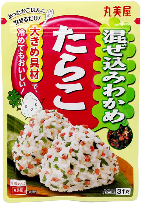 Marumiya Mazekomi Wakame Tarako Reisgewürz mit Kabeljaurogen, 31 g