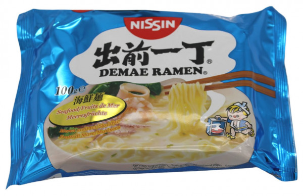 Nissin Demae Ramen Meeresfrüchte Instant Nudelsuppe, 100 g