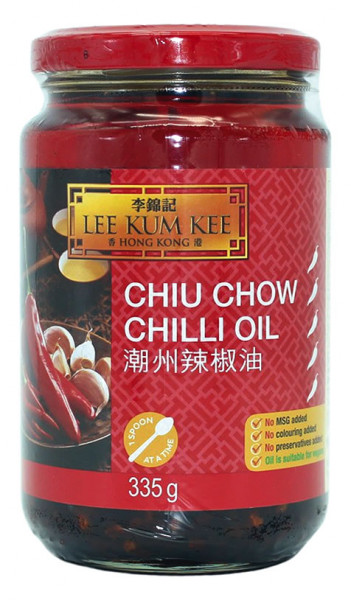 Lee Kum Kee Chiliöl Chiu Chow mit Sojasauce und Knoblauch, 353 g