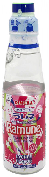 Kimura Ganso Ramune-Limonade mit Litschi-Geschmack, 200 ml