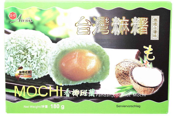 Awon Mochi mit Kokosnuss & Pandan, 180 g