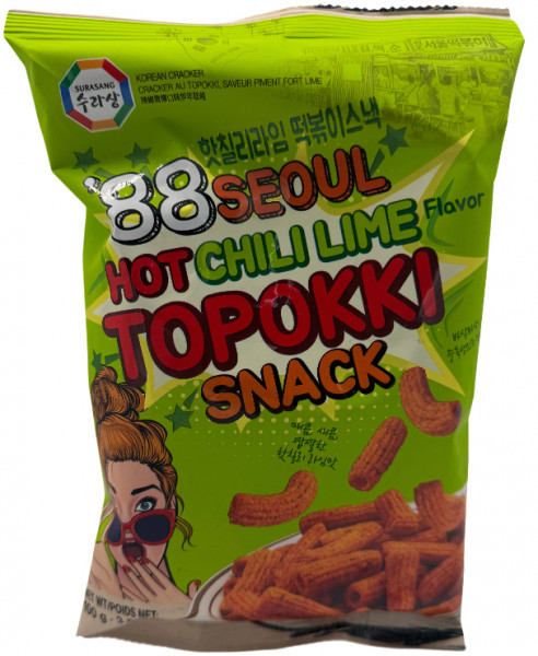 Surasang, Topokki Snack, Hot-Chilli-Limetten Geschmack, 110 g