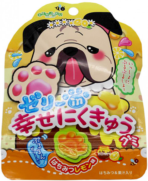 Senjaku Ame Honpo Shiawase Nikukyu Gelee-Gummibärchen mit Honig und Zitrone, 30 g