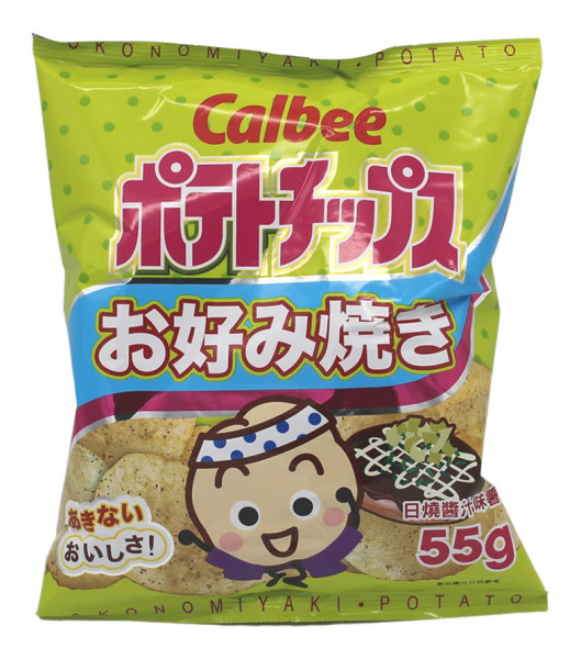 Calbee Kartoffelchips Okonomiyaki Geschmack, 55 g