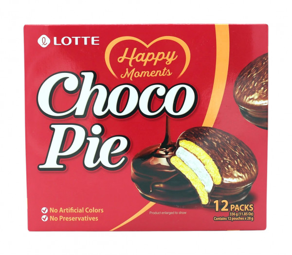 Lotte Chocopie Schokoladenkuchen mit Cremefüllung, 336 g