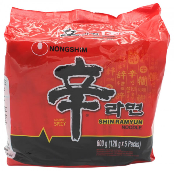 NONGSHIM Shin Ramen scharf-würzig, 5x 120 g