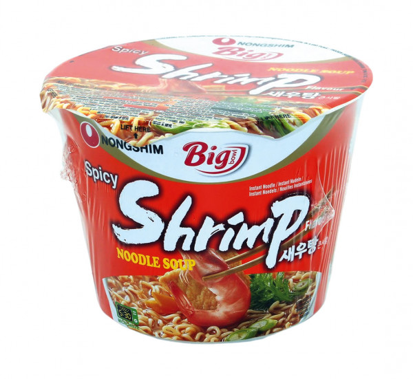 Shrimp Instant Nudelsuppe Big Bowl Nongshim, 115 g