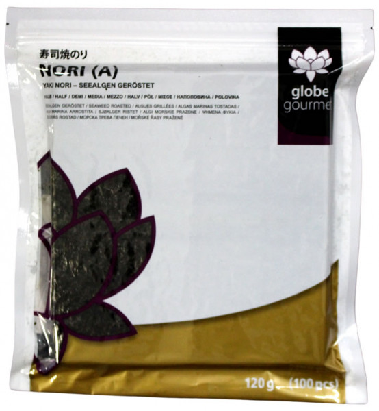 Globe Gourmet Nori-Blätter A, halbe Blätter, 100 Stück