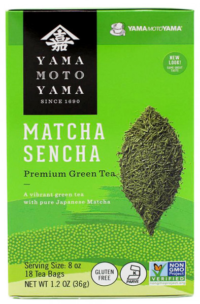 Yamamotoyama grüner Sencha-Tee mit Matcha, 18 Teebeutel