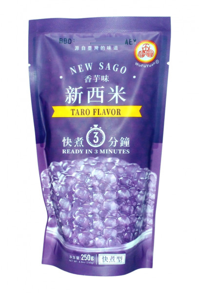 Neue Sago Tapioka-Perlen Taro Geschmack, 250 g