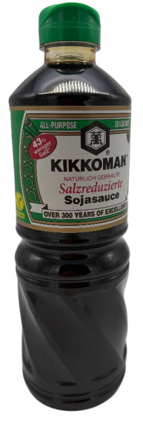 Kikkoman Natürlich Gebraute Salzreduzierte Sojasauce, 1 L