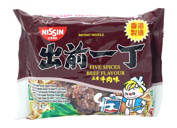 Nissin Instant Noodle Rindfleisch-Geschmack mit fünf Gewürzen, 100 g