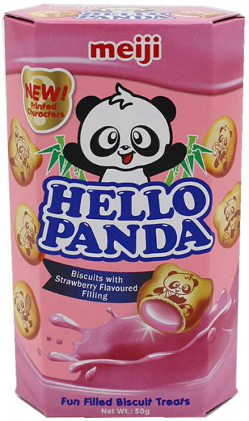 Meiji Hello Panda Kekse mit Erdbeer-Geschmack, 50 g
