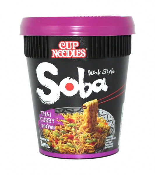 Nissin Soba Thai-Curry Cup Nudeln, 89 g