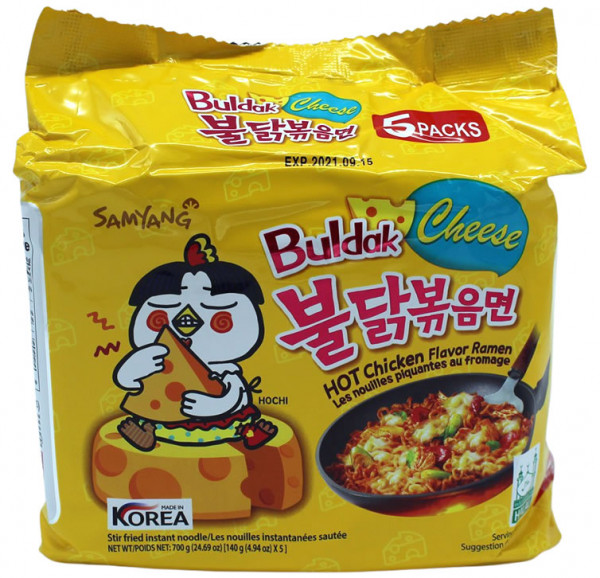 Samyang Hot Chicken Ramen Cheese, 5x 140 g