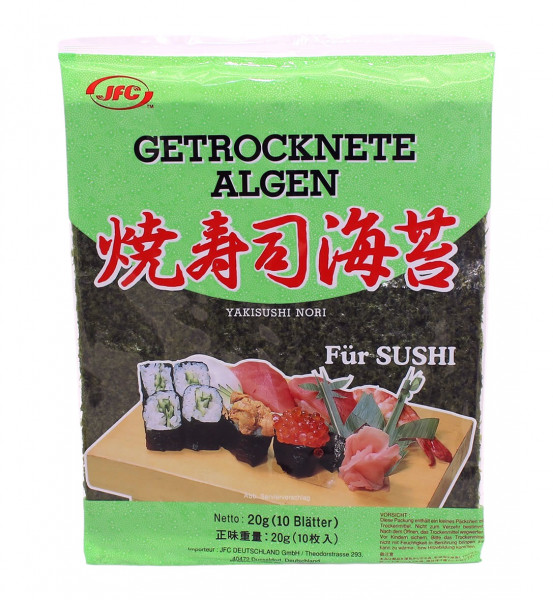 Getrockenete Nori Algen 10 Blätter, 30 g