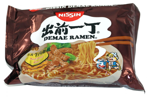 Nissin Demae Ramen Rind Instant Nudelsuppe, 100 g