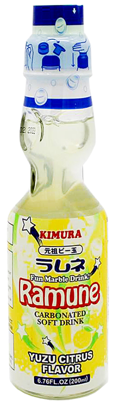 Kimura Ganso Ramune-Limonade mit Yuzu-Geschmack, 200 ml