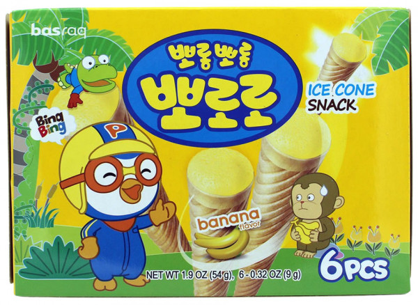 PORORO Koreanischer Eiswaffel-Snack Banane, 54 g