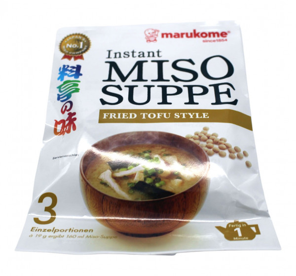 Marukome Instant Miso-Suppe mit gebratenem Tofu, 57 g