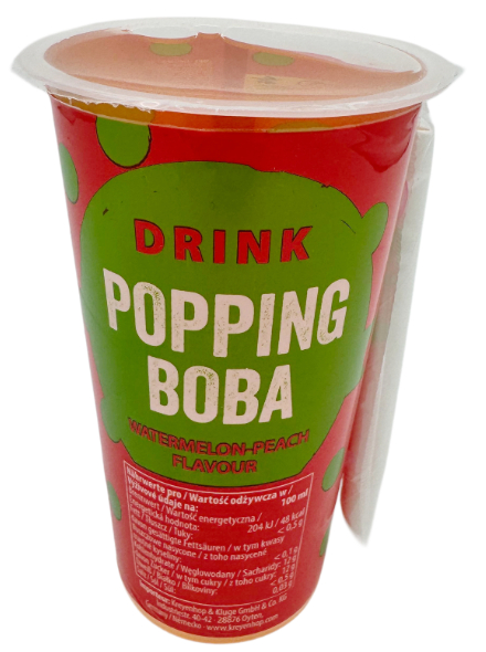 Getränk mit gefüllten Perlen Wassermelone Pfirsich Geschmack, 425 ml