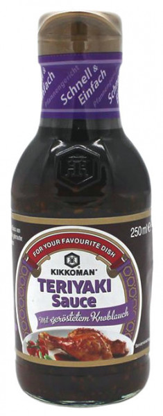 KIKKOMAN Teriyaki Sauce mit geröstetem Knoblauch, 250 ml