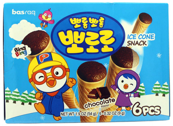 PORORO Koreanischer Eiswaffel-Snack Schokolade, 54 g