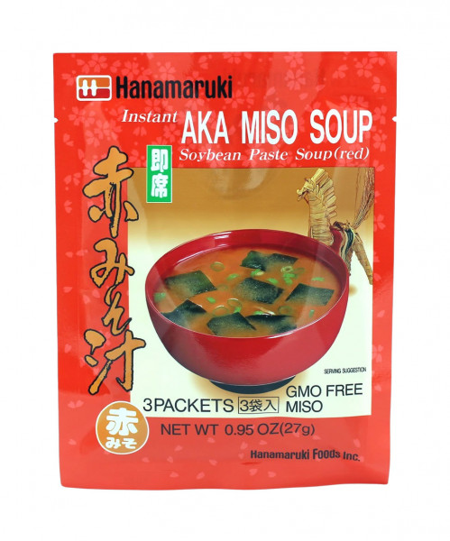 Hanamaruki Instant Aka Miso Suppe Rot, 27 g